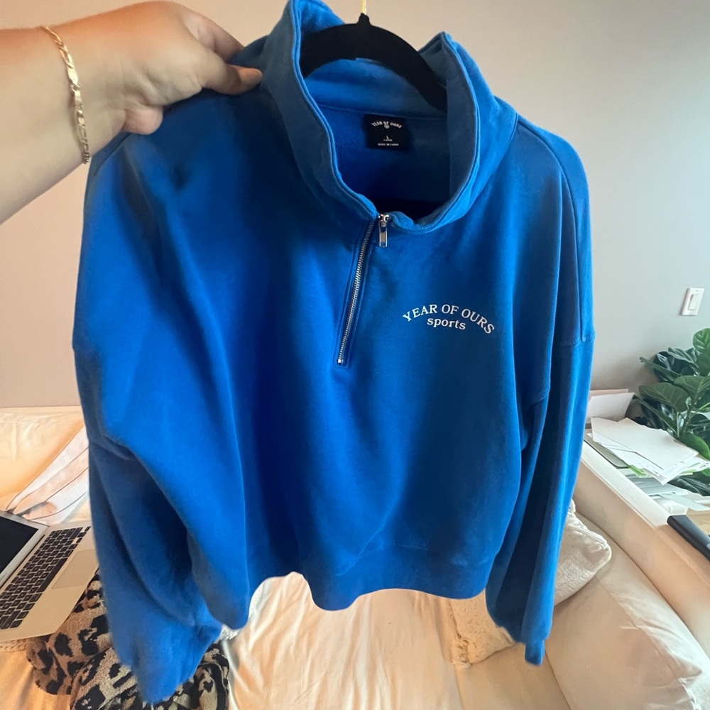 Cobalt blue year of ours half zip sweater L